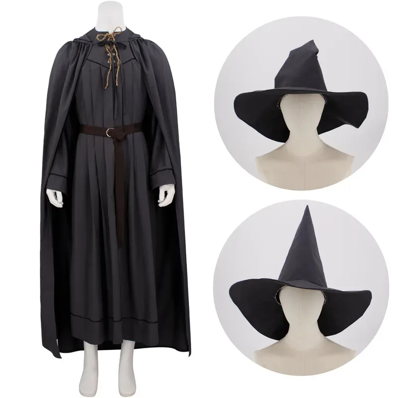 

Movie Gandalf The Fellowship Cosplay Costume Gray Robes Man Halloween Carnival Cosplay Gandalf Customized Clothes