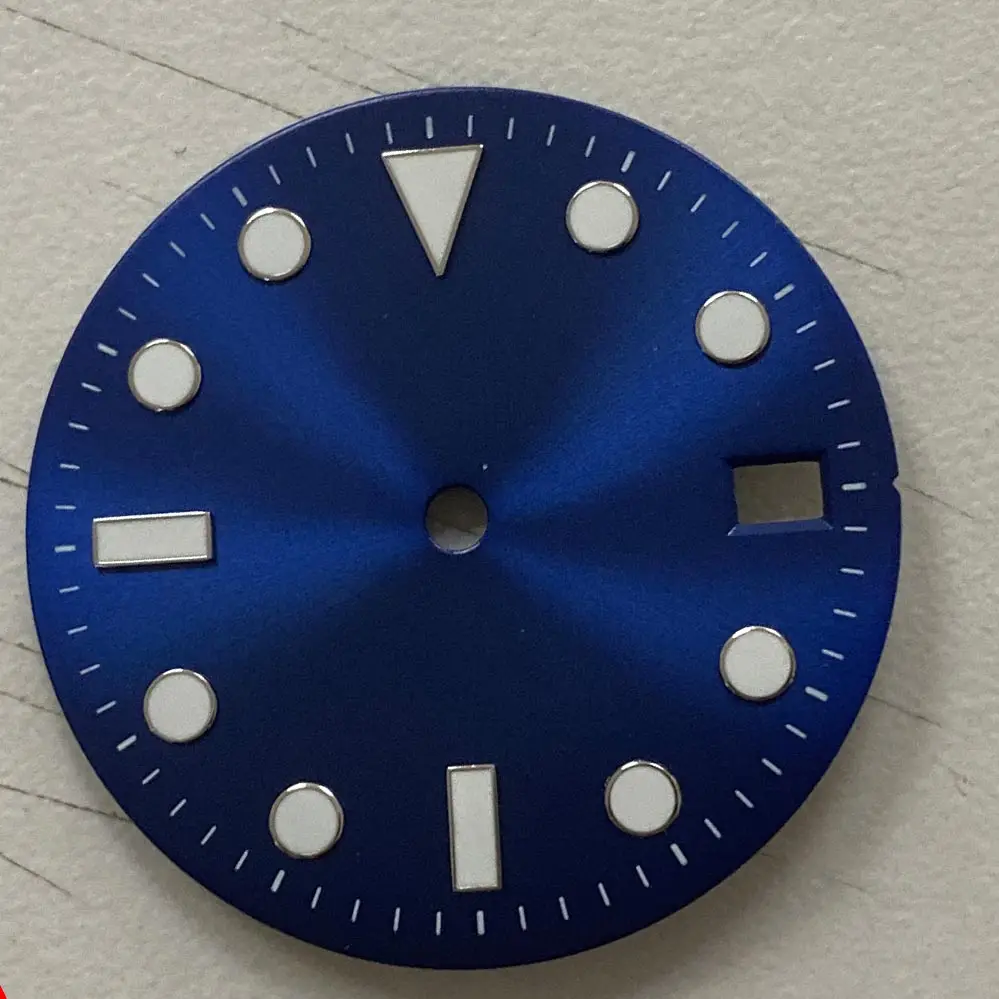 29mm NH35 Watch Dial Blue Luminous Modification Replacement Dial Watch Accessories for NH35 Movement Watchmaker DIY Repair Parts