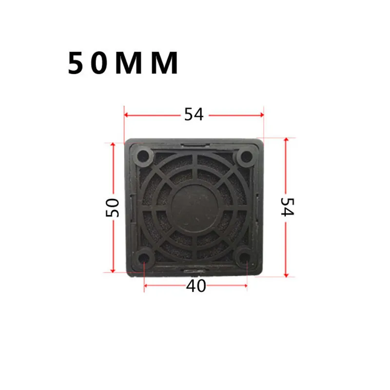 40 mm 50 mm 60 mm 70 mm 80 mm 90 mm 110 mm 120 mm 150 mm 172 mm 200 mm Lüfterschutz Staubnetz Schutznetz – Detail 5