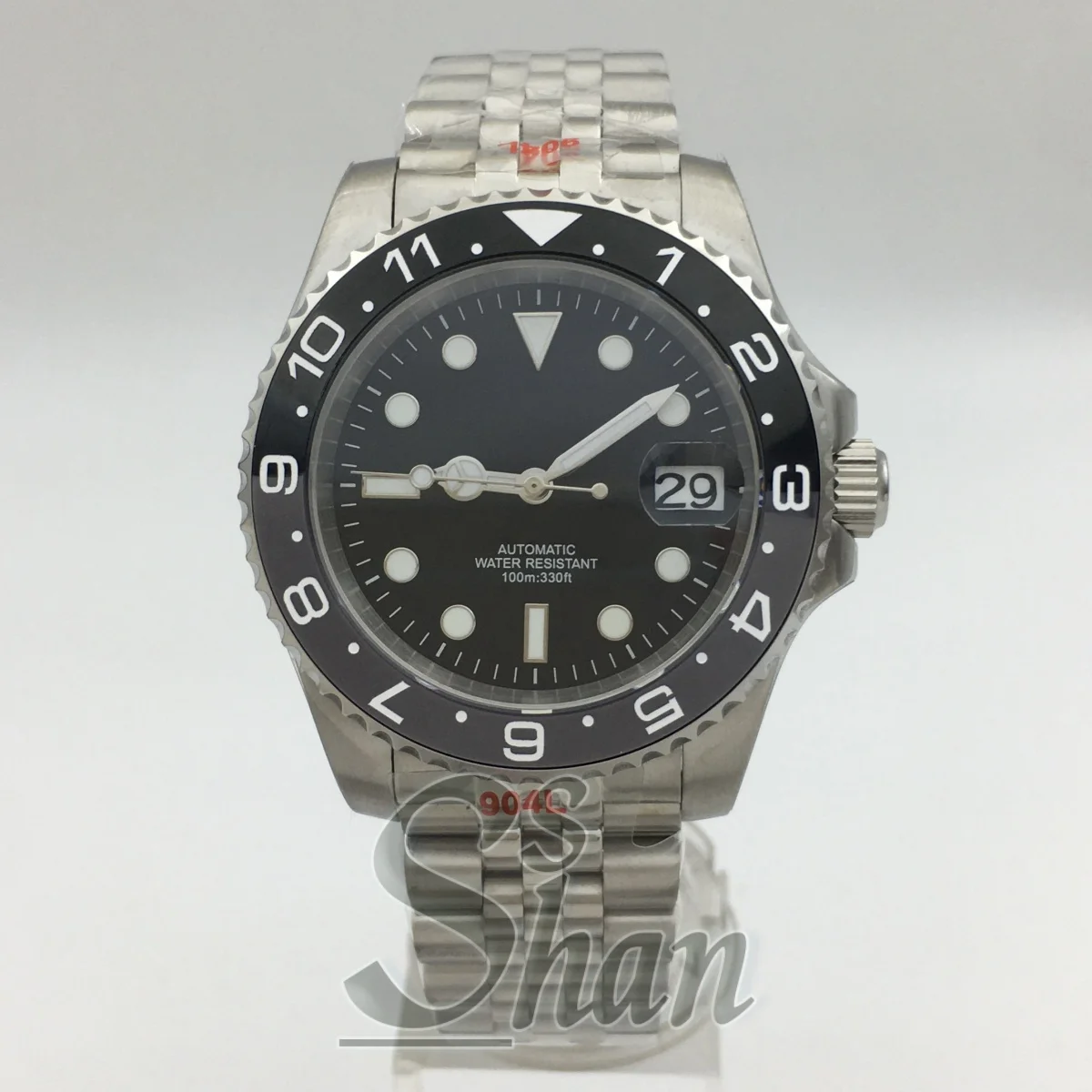 ساعة رجالية فاخرة 38 ملم 40 ملم NH35A PT5000 حركة أوتوماتيكية إطار سيراميك أسود ورمادي زجاج ياقوتي قرص مضيء وأيدي