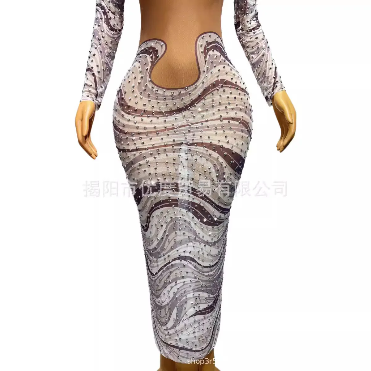 أزياء كريستال تألق مخطط حجر الراين منظور اللباس مرحلة الأداء حفلة عيد ميلاد الأبيض زيبرا vestidos الفقرة festas
