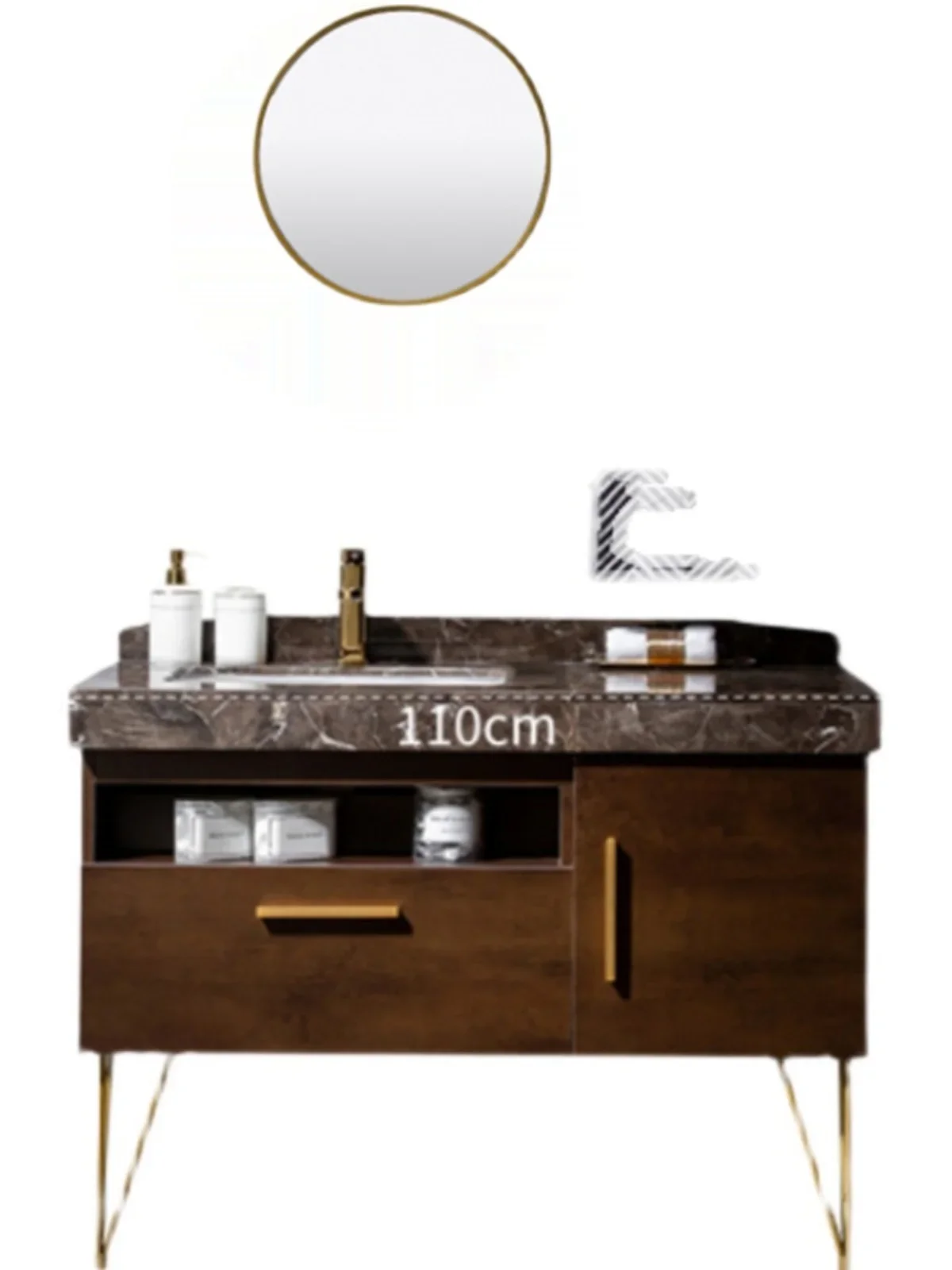 

Новый шкаф для ванной комнаты из нержавеющей стали, комбинация умывальника в китайском стиле от пола до пола, умный мрамор