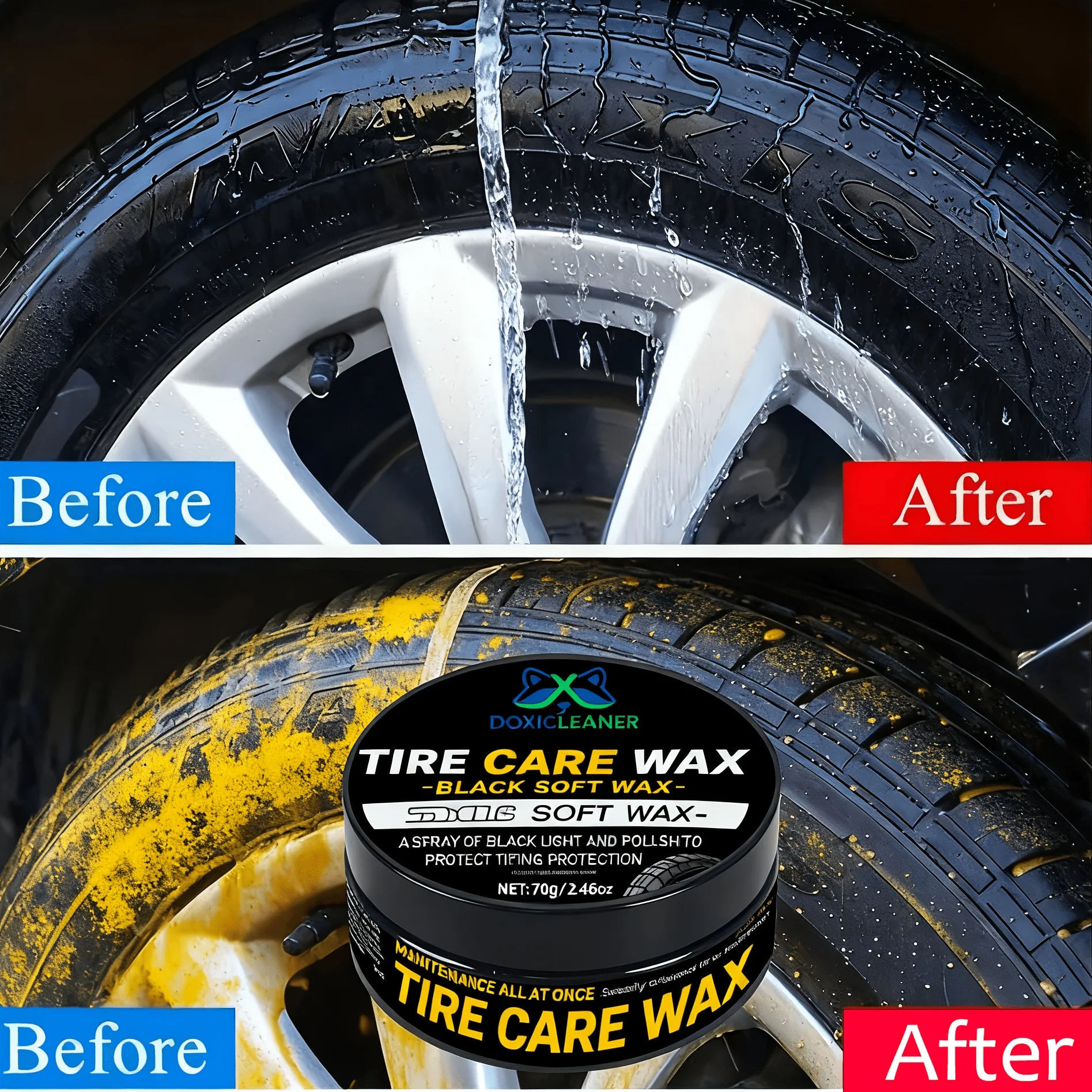 

Паста для ремонта блеска шин и пластика — удаляет царапины/оксид, восстанавливает блеск шин/декора с защитой от ультрафиолета, 5-минутная фиксация