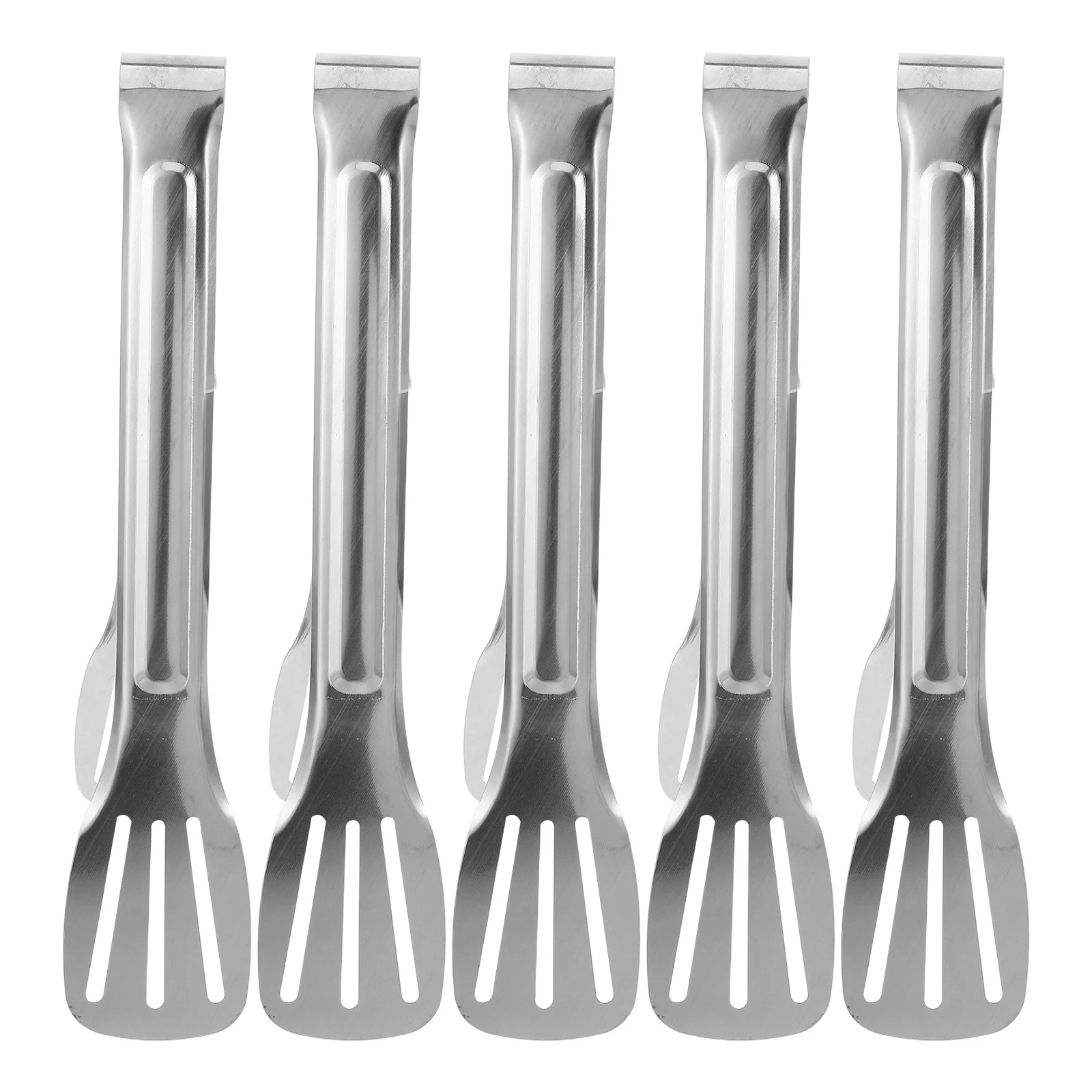 

5Pcs Stainless Steel Kitchen Cooking Tongs Food Clamps Bbq Grilling Multi-Purpose Heat Resistant Long Handle Serving Utensils
