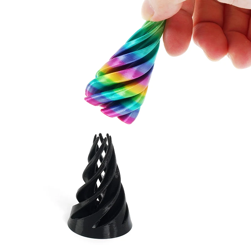 

3D Printed Spiral Cone Toy Impossible Pyramid Passthrough Sculpture Pass Through Pyramid Toy Mini Vortex Thread Illusion