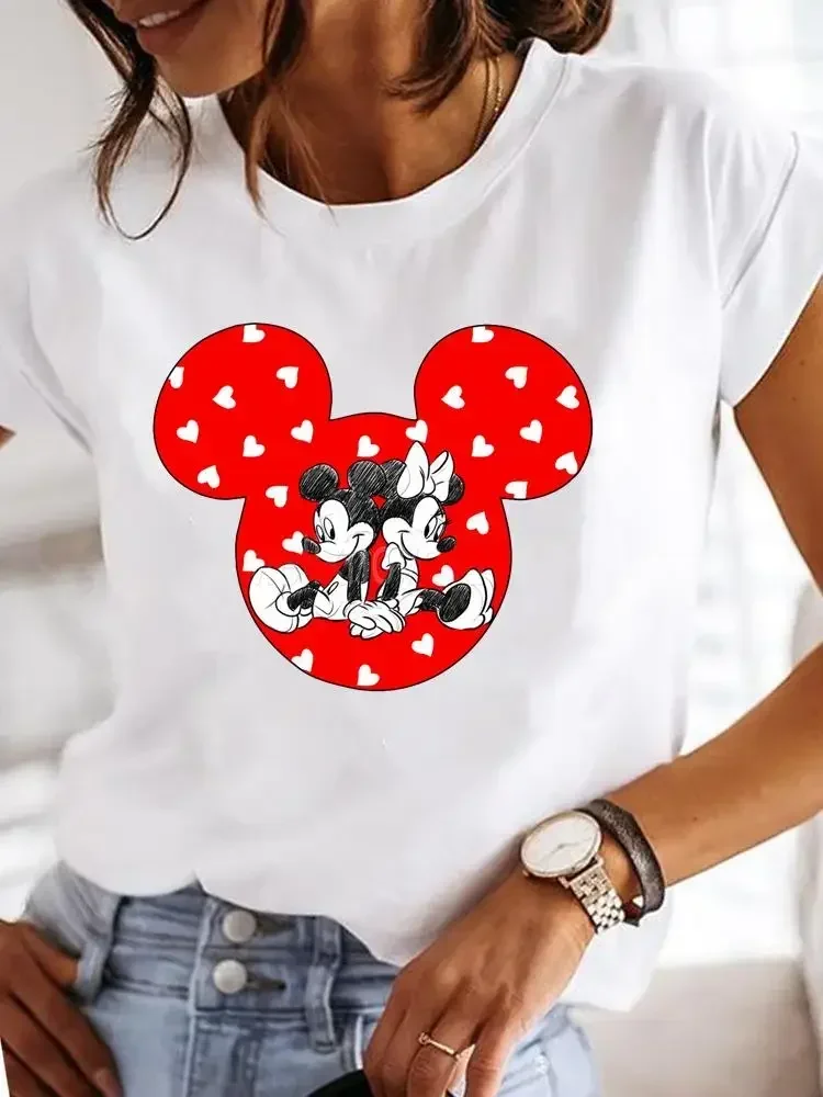 

Fashion Top Women 90s Sweet Cute Clothing Cartoon Printed Female T-shirt Clothes Mickey Mouse Lady Casual Graphic T-shirts