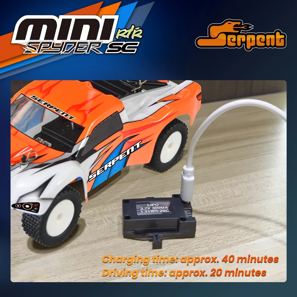1/24 Serpent Mini RC Car с гироскопом 2,4 ГГц EP RC Car RTR Автомобиль с дистанционным управлением Электрические игрушки для взрослых и детей Mini Spyder SC Новый