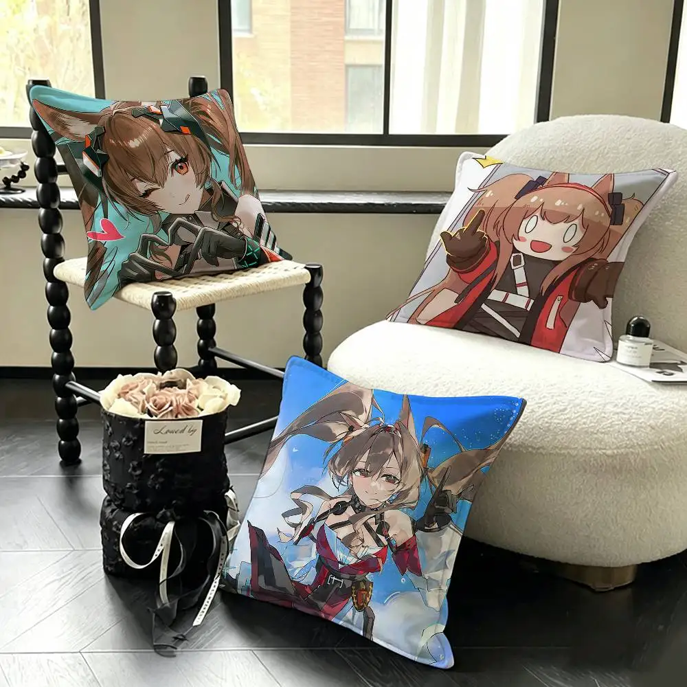 Game A-Arknights-S Angelina Various Sizes Square Pillow Case For Car Home Bedchamber Decor