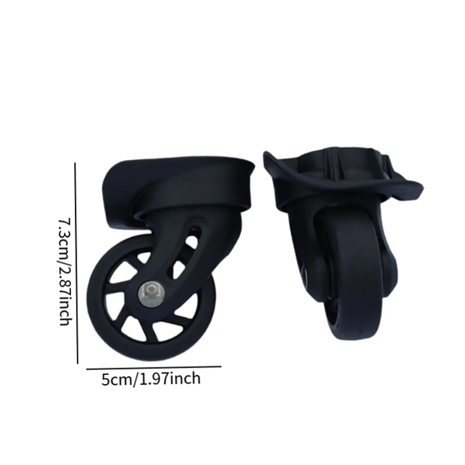2x Luggage Replacement Wheels 360 Degree Rotation for Bags Luggages Trolleys