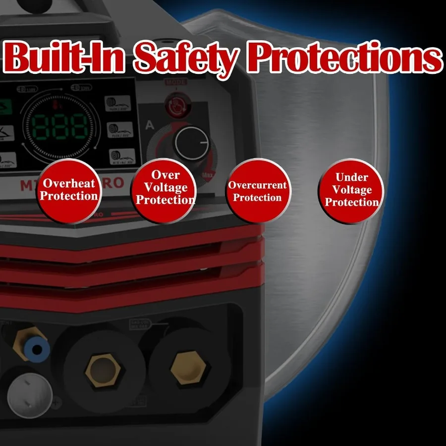 5 in 1 Multiprocess Welding Machine with Pulse 150A Dual Voltage 110 220V Aluminum MIG Gas MIG Gasless Flux Core MIG Lift TIG S