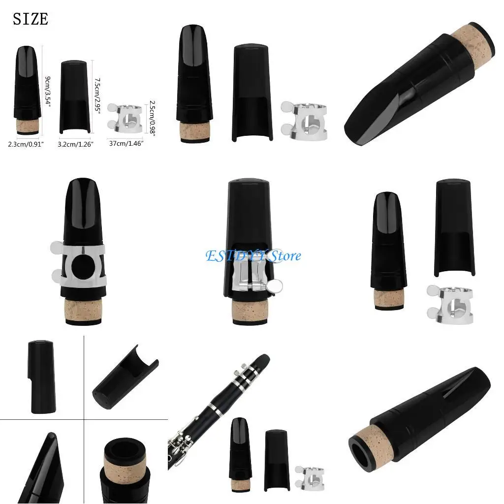 

G6DE Clarinet Mouthpiece Set with Ligature & Caps Clarinet Flute Head Easy to Replace