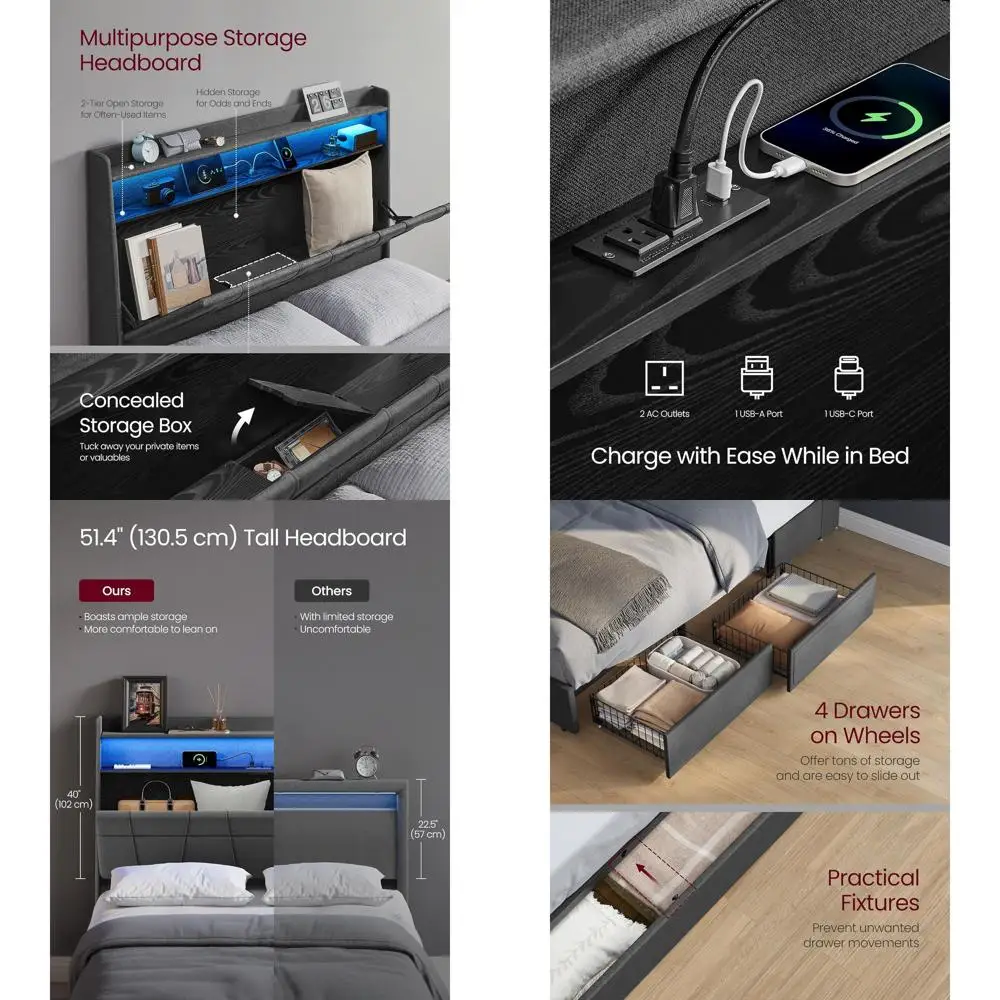 Vasagle Queen Bed E…