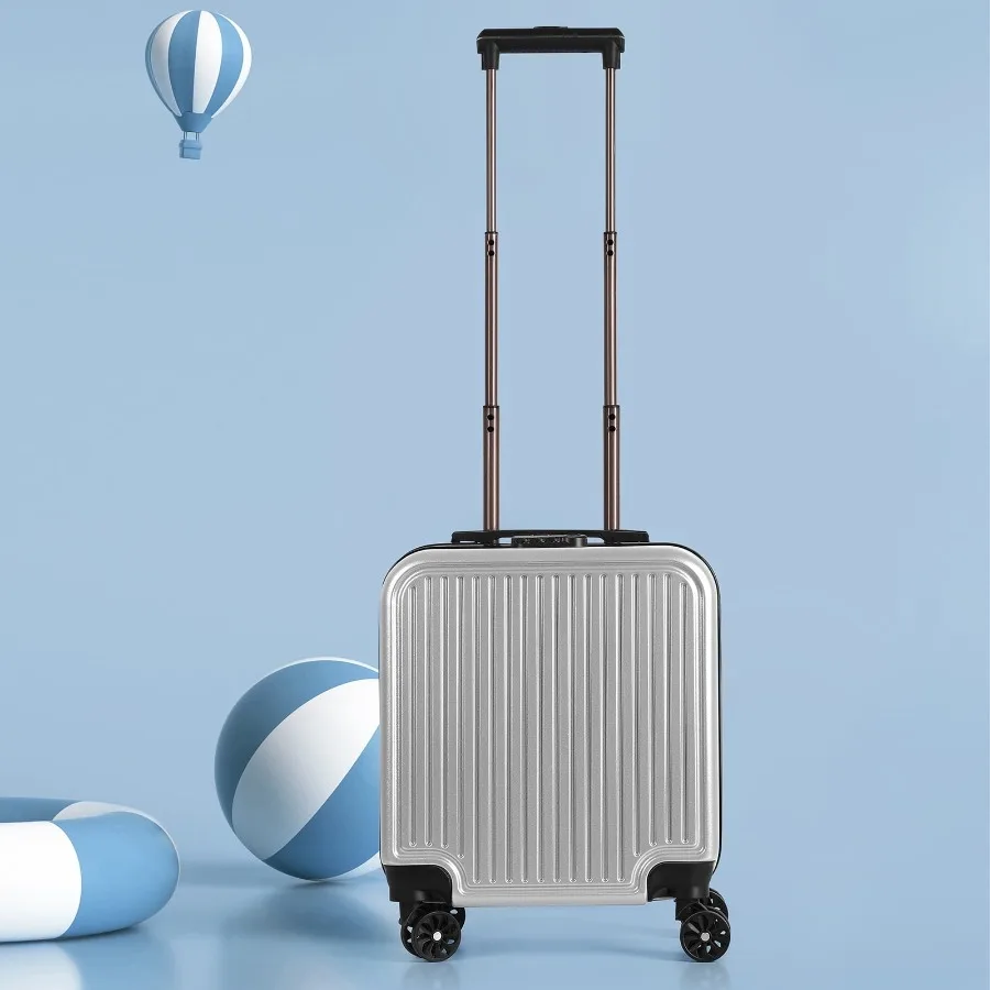 

18" Hardside Underseat Carry On Luggage Silver