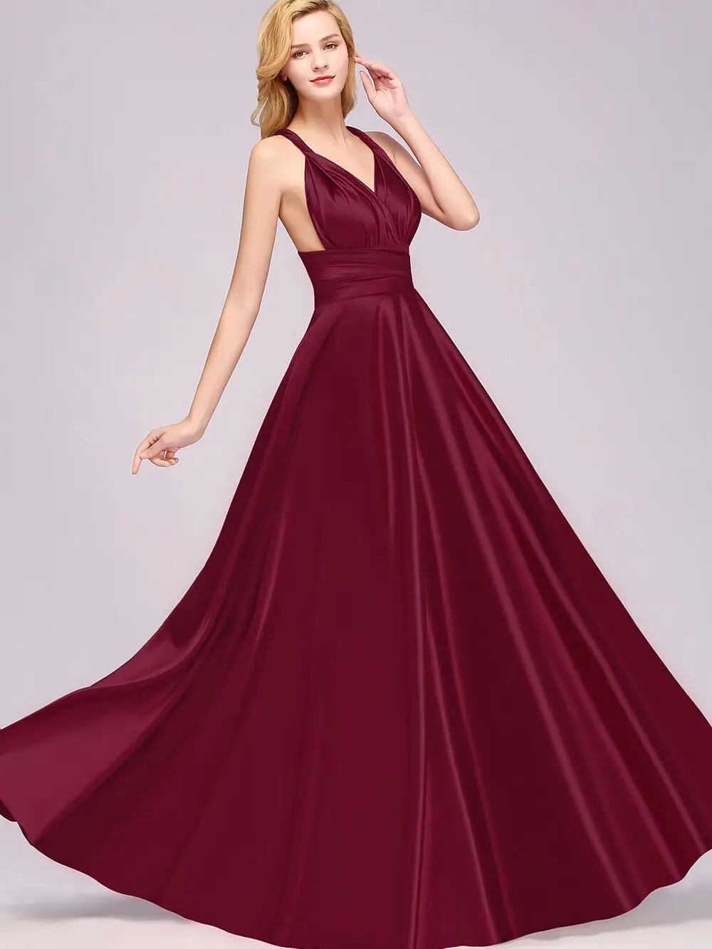 2024 Infinity Dress Plus Size Bridesmaid Dresses Women Convertible Sexy Backless Multiway Milk Silk Wedding Evening Party Gowns