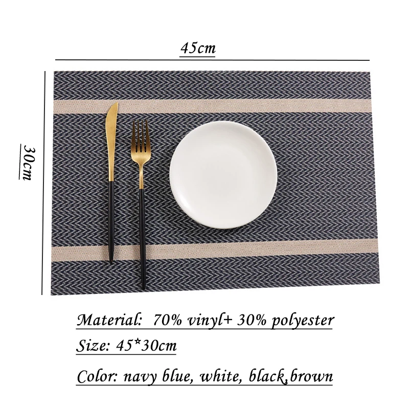 Set of 4 PVC Placemat for Dining Table Mat Set Linens Place Mat Accessories Cup Wine Decorative Mat Placemats for Table