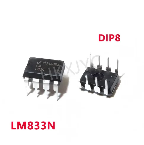 10/PCS New LM833N LM833 DIP8 Dual-channel low-noise operational amplifier chip In Stock