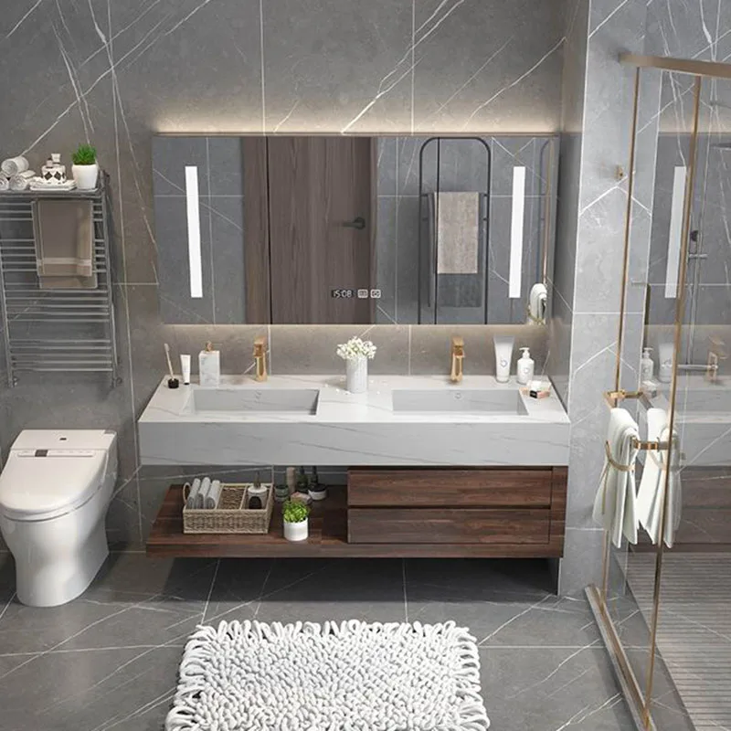 

Wooden Aesthetic Bathroom Cabinet Unique Creative Design Luxury Minimalist Cupboard Shelves Vestidores Ornaments Home Decor