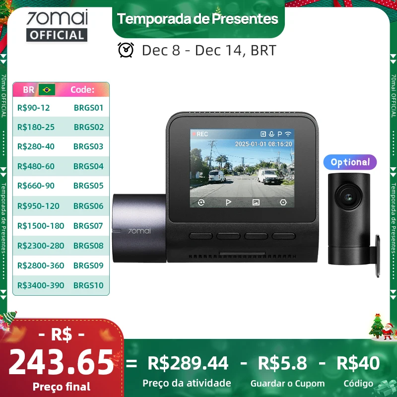 70mai-dash-cam-a410-true-25k-hdr-doble-canal-compatible-f155-apertura-gps-24h-estacionamiento-maximo-256gb-coche-dvr-70mai-a410-70mai-a400