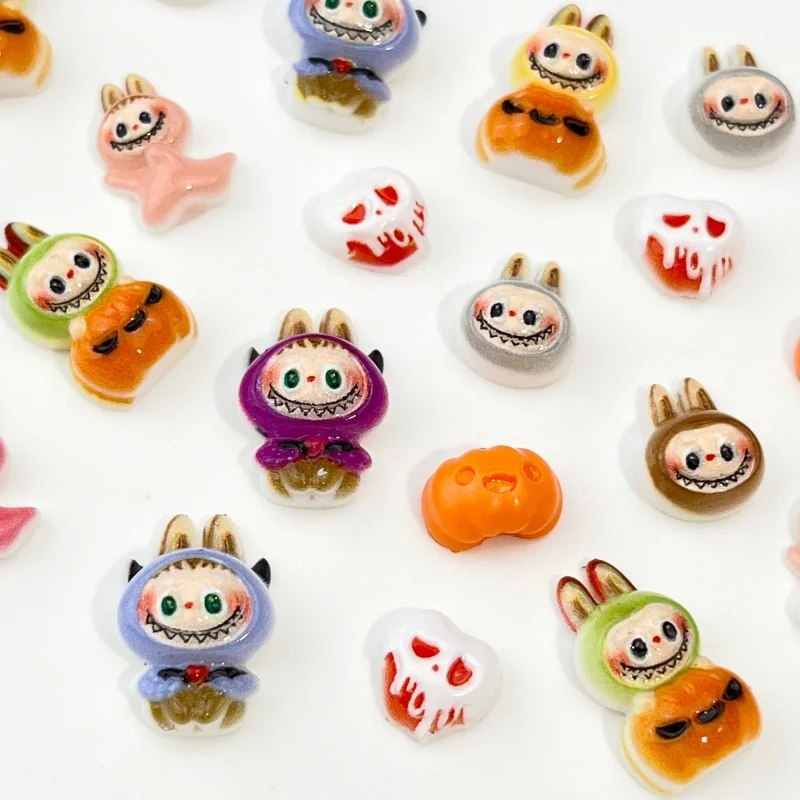 LYLE 20Pcs Cute Spooky Halloween Cartoon Nail Art Charms 3D BuLaBU Skull Pumpkin Resin Flatback DIY Nail Decorations Bling Set view 4