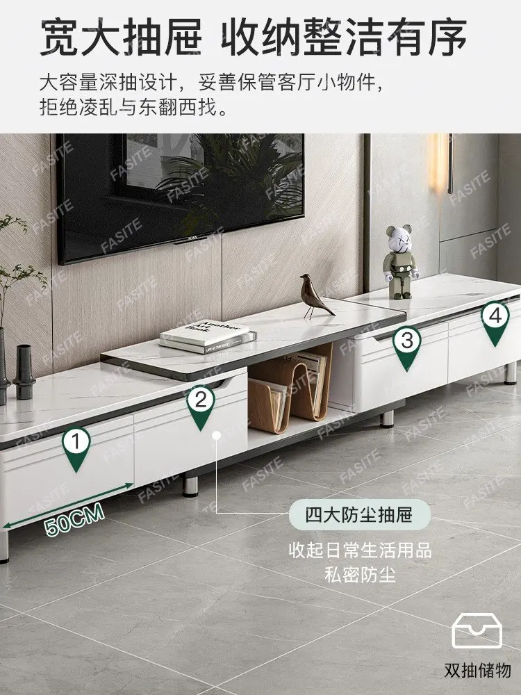 TV cabinet living room TV cabinet floor cabinet telescopic coffee table TV cabinet combination