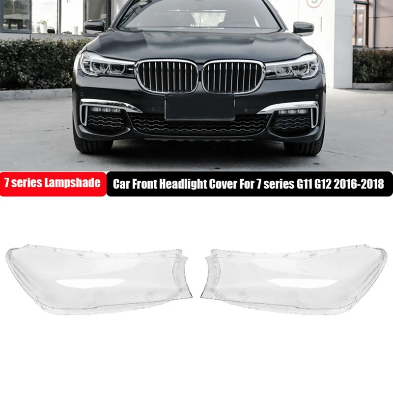 Car Front Headlight Cover Head Light Lampshade Glass Lens Shell For-BMW 7 Series G11 G12 730Li 740Li 2016-2018