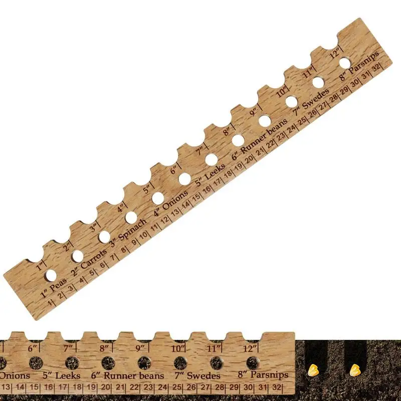 Planting Template Wood Plant Planting Ruler Reusable Wood Planting Spacer Planting Tool For Gardens Outdoor Raised Garden Beds