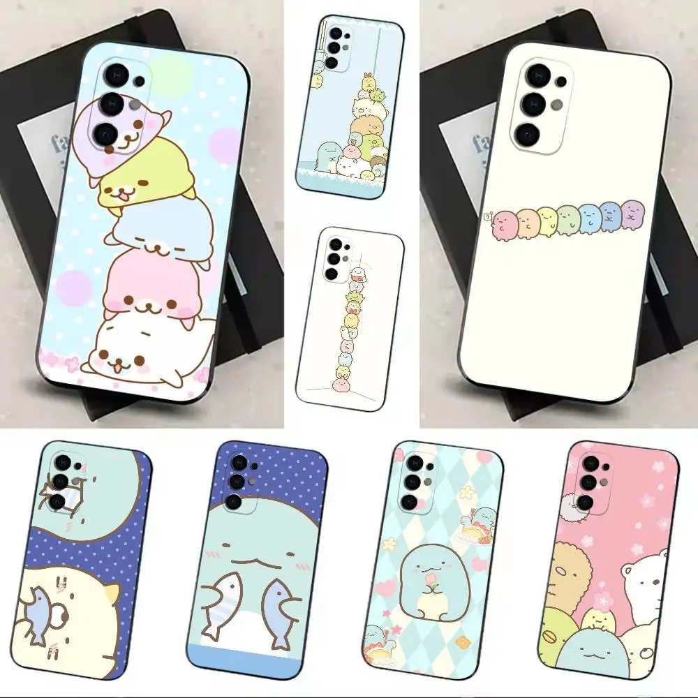 cute critters D-Sumikko Gurashi Phone Case Black Soft Case For Samsung S24,S23,S21,S22,S24,S30,S20Ultra Plus