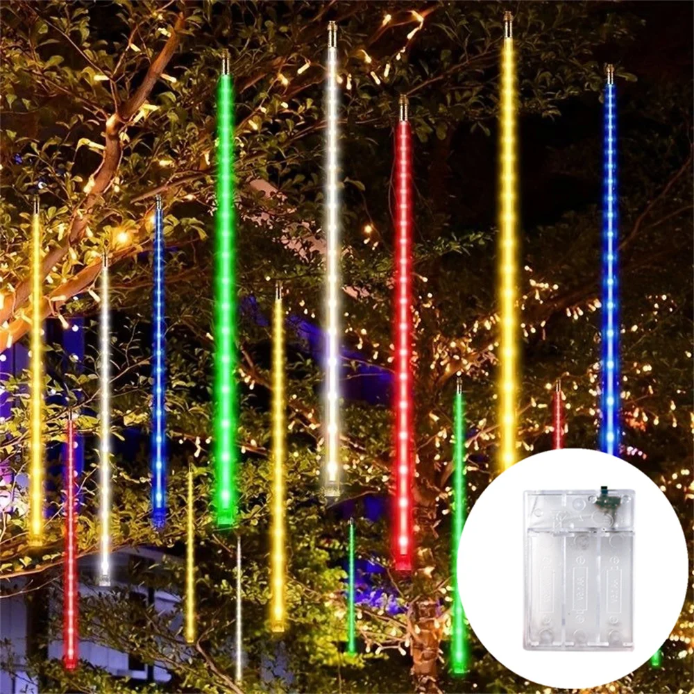 طاقة البطارية LED أضواء 30 سنتيمتر LED النيزك دش المطر سلسلة أضواء الشارع عيد الميلاد الديكور المنزل في الهواء الطلق حفل زفاف ديكور #6