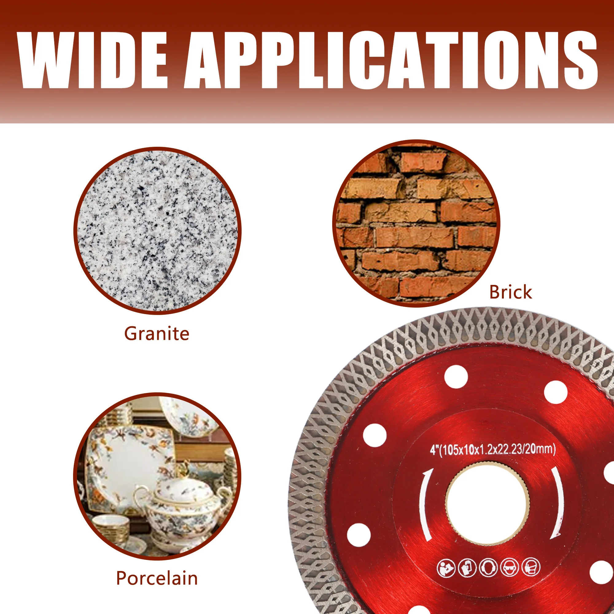 

5 Pcs Super Thin Diamond Porcelain Saw Blades 4" Ceramic Cutting Disc Wheels