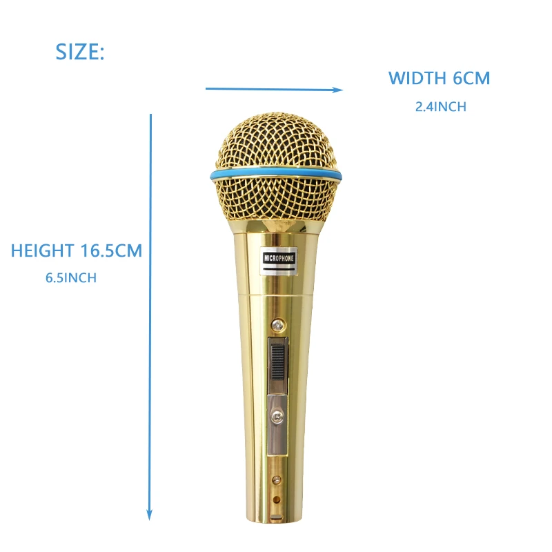 BETA58A Golden Electroplating Color Wired Dynamic Singing Handheld Microphone Suitable for singing, home KTV, parties, wedding h