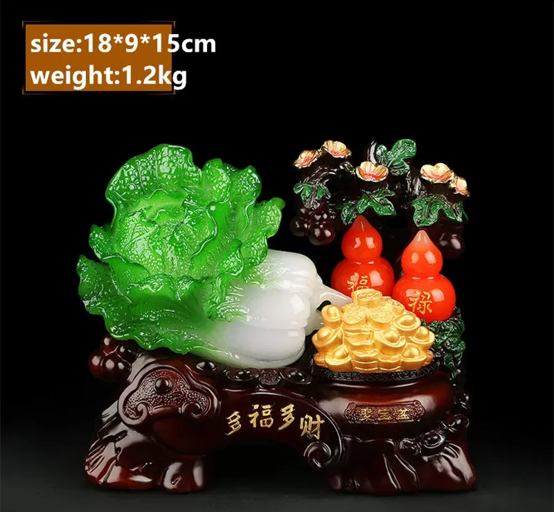 Feng Shui Jade Cabbage Ornaments Home Decor Crafts Home Living Room Entrance Office Shop Opening Gifts