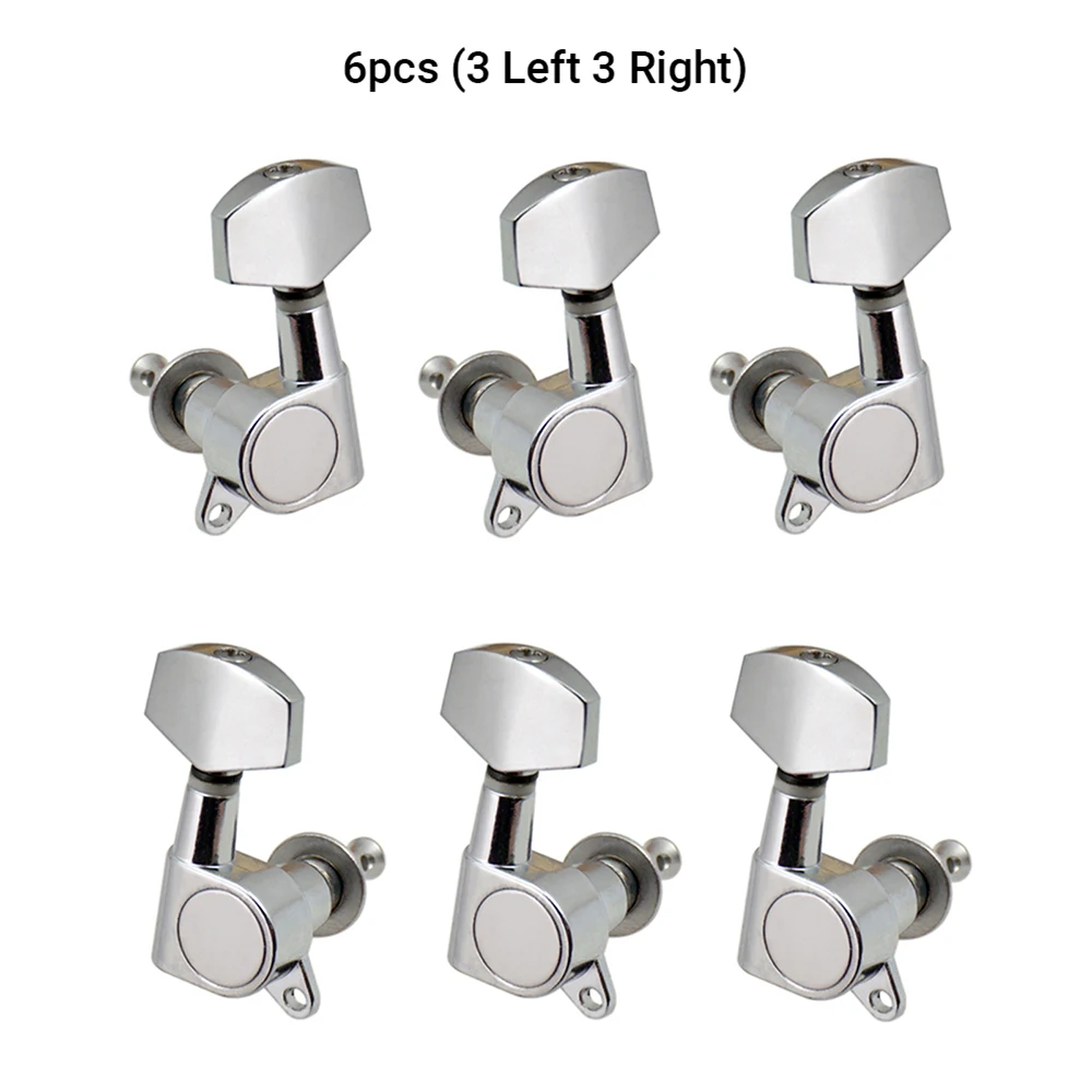 6pcs Sealed Guitar String Pegs Locking Tuners 3L3R Tuning Pegs String Tuners Electric Acoustic Guitar Tuner Machine Heads Knobs