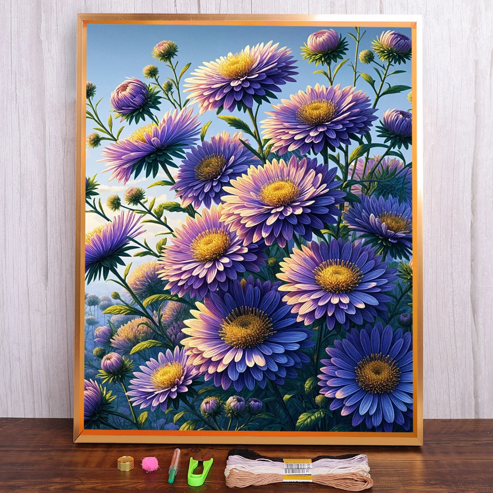

Scenery Flowers Pre-Printed 11CT Cross Stitch Embroidery Patterns Handicraft Craft Handiwork Painting Mulina Room Decor Sales
