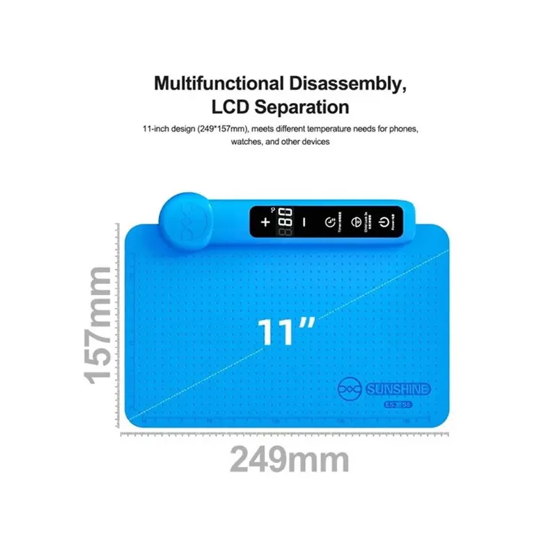 SUNSHINE LS3 SE 11 Inch LCD Screen Separator For Phone LCD Screen Separator 40-120℃ Heating Plate EU Plug