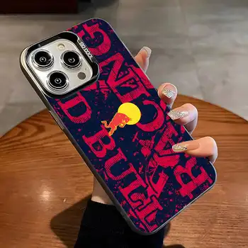 Červený energetický nápoj Bulls pro iPhone 16 Pro Max 15 Pro 14 12 13 X XS Max XR 11 Pro Barevný stříbrný kryt 10 nejlepší prodej Energetický nápoj XS - №1