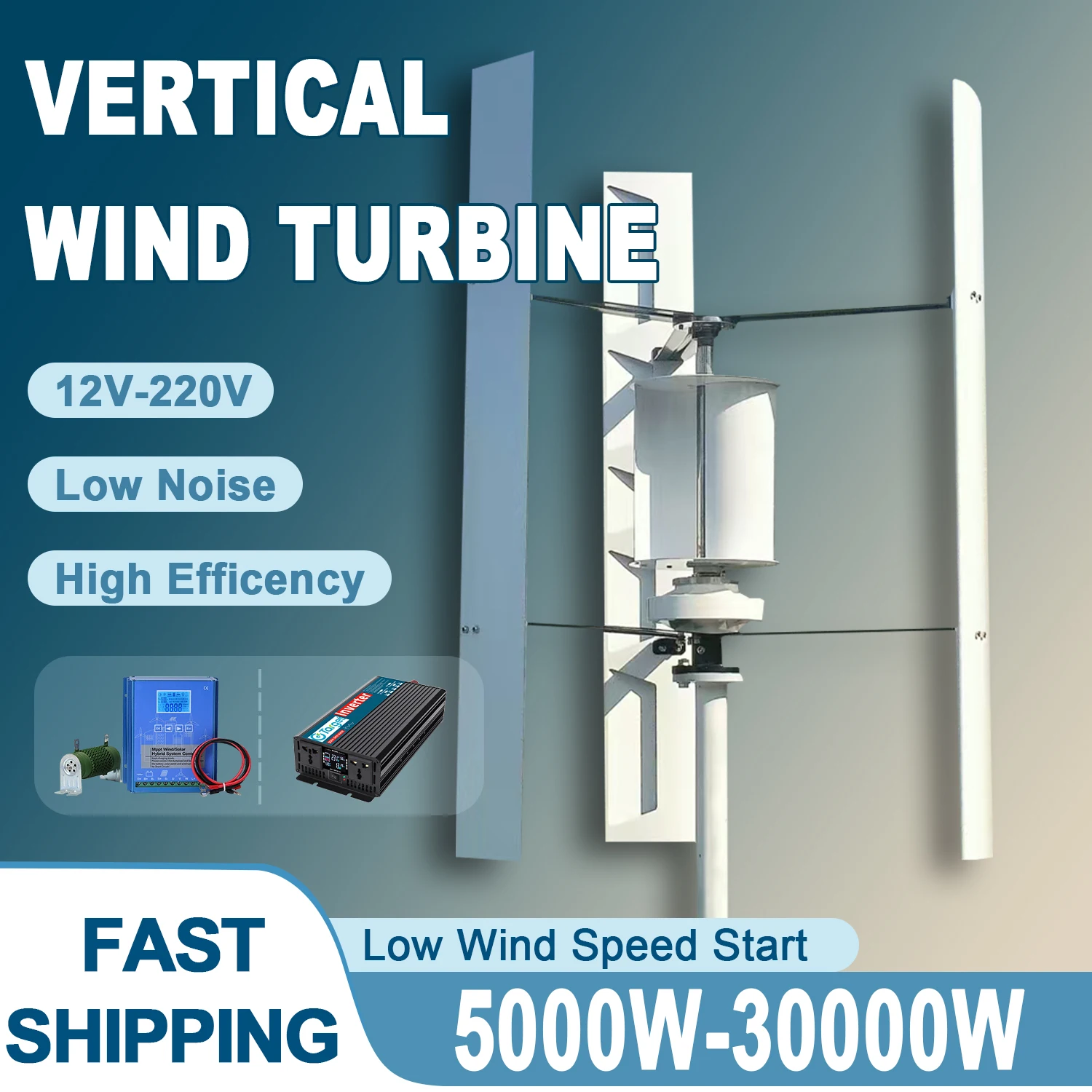 

20000W 12V/24V 48V Vertical WindTurbine Portable 10KW Wind Power Generator Kit Wind Generators for Home Use Turbine Generator