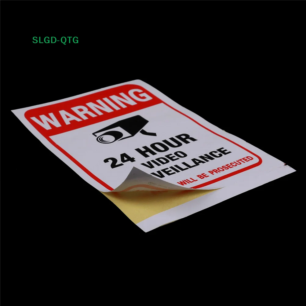 NEW 5pcs 24H CCTV Video Camera System Security Warning Sign Sticker