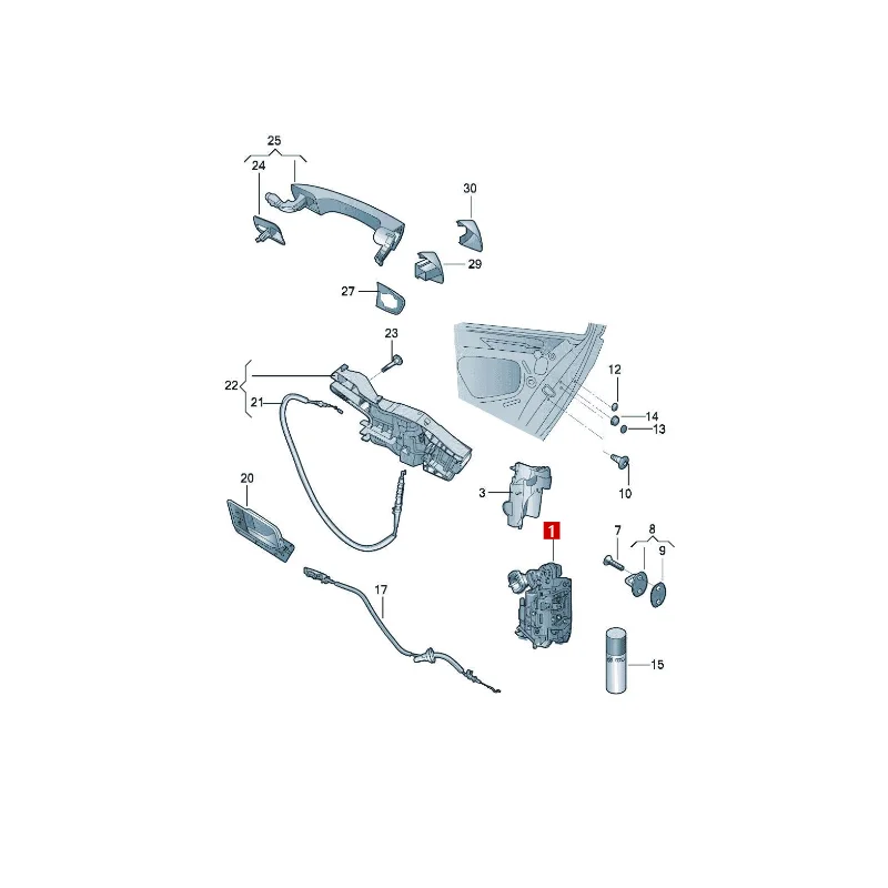 Teramont  Tiguan L  Right door lock behind Lingdu door lock block  6RD839016A 5ED839016A  6RD839015A 5ED839015A