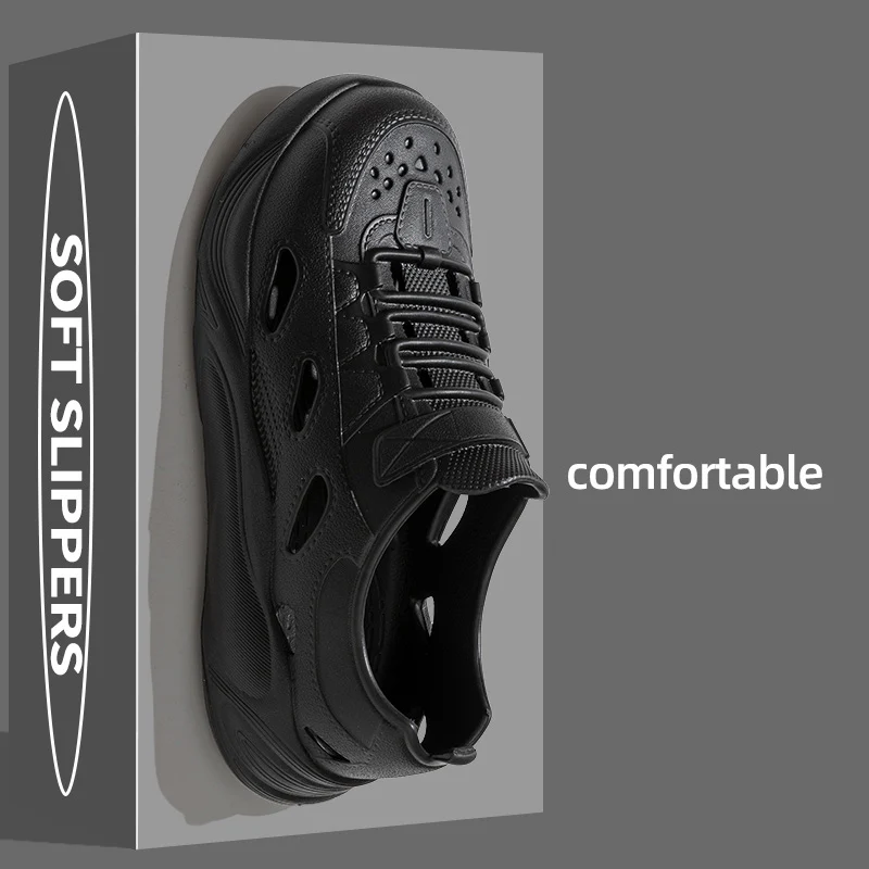 Zapatillas deportivas de verano al aire libre para hombre, suela gruesa Eva, antideslizantes, antiolor, transpirables, zapatos de playa, modelos de pareja, sandalias de jardín