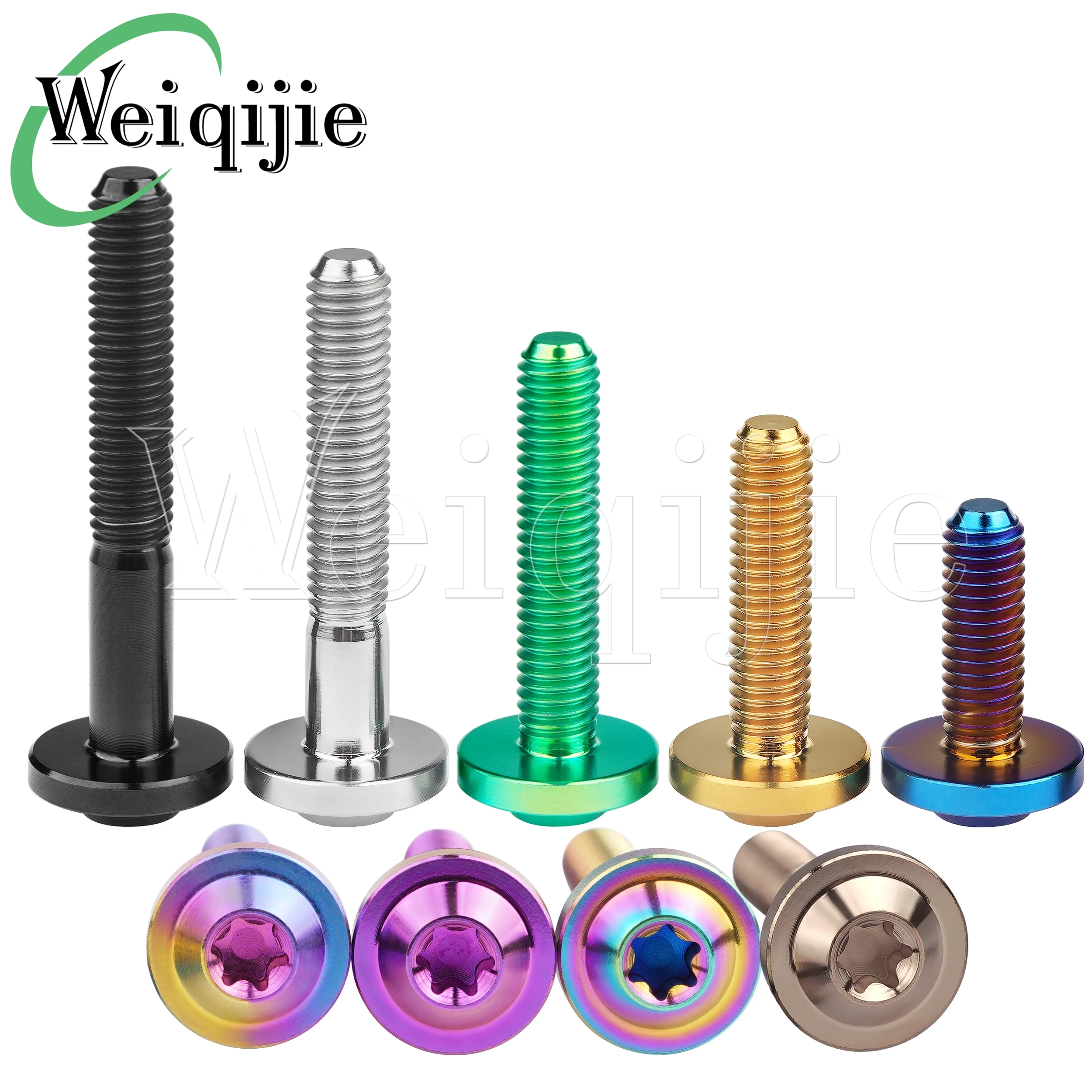Weiqijie Titanium Bolt M5/M6x10 12 15 20 25 30 35mm Torx Head Screw for Bicycle & Motorcycle Assembly Fasteners