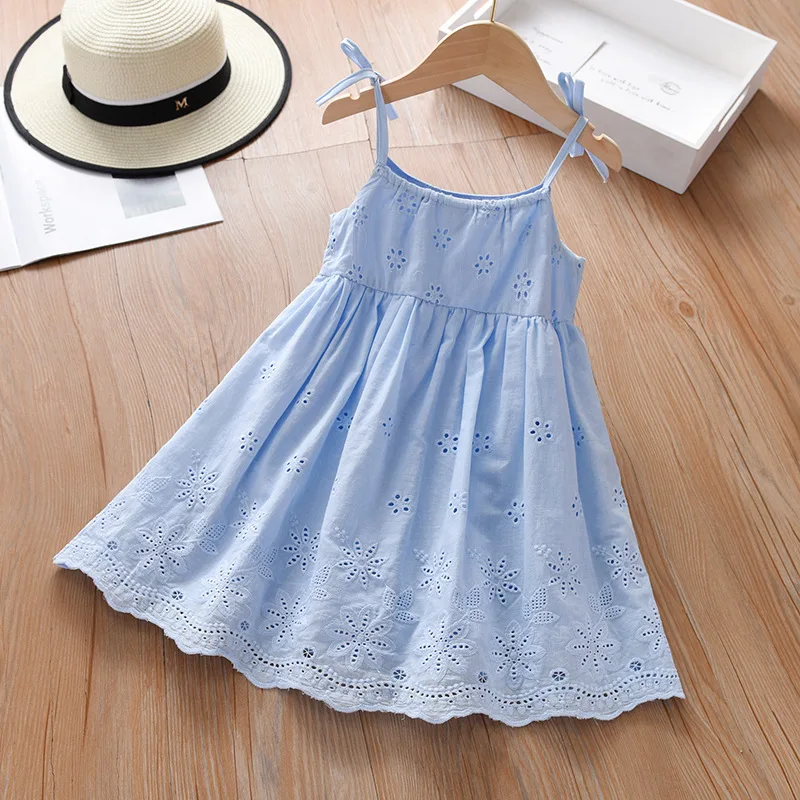 Little Maven 2024 Summer Kids Baby Girls Clothes Sleeveless Dresses Cartoon Flowers Children\'s Clothing Vestidos Cotton