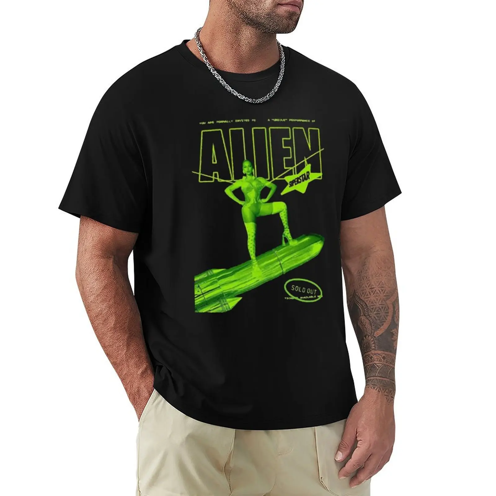 Renaissance World Tour Merch Alien Superstar T-Shirt Casual Minimalist Short Sleeve Top
