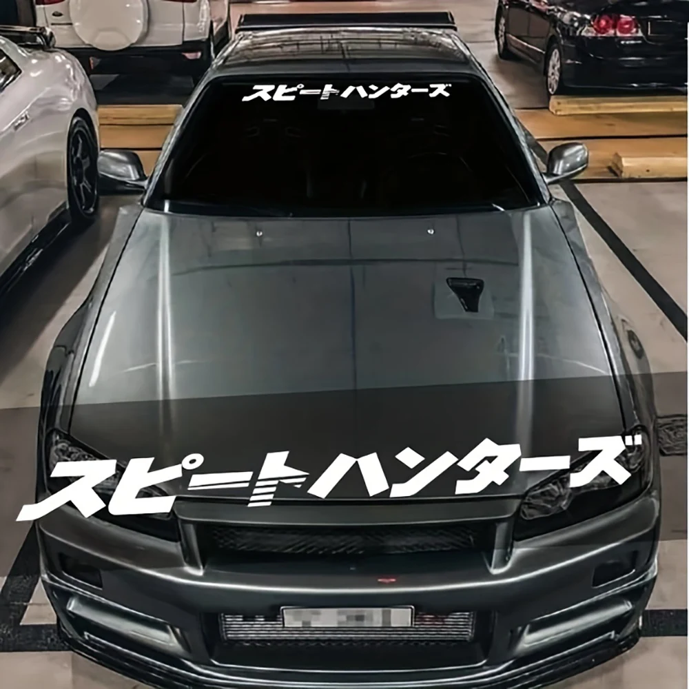 Japanese Style Car Front Window Sticker For JDM Street Racing Windshield Auto Stickers Decals Decor