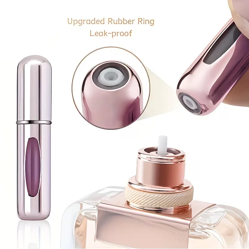 3 Pcs 5ml Sleek Mini Perfume Atomizers – Portable Refillable Spray Bottles, Assorted Colors with Inner Glass Vial