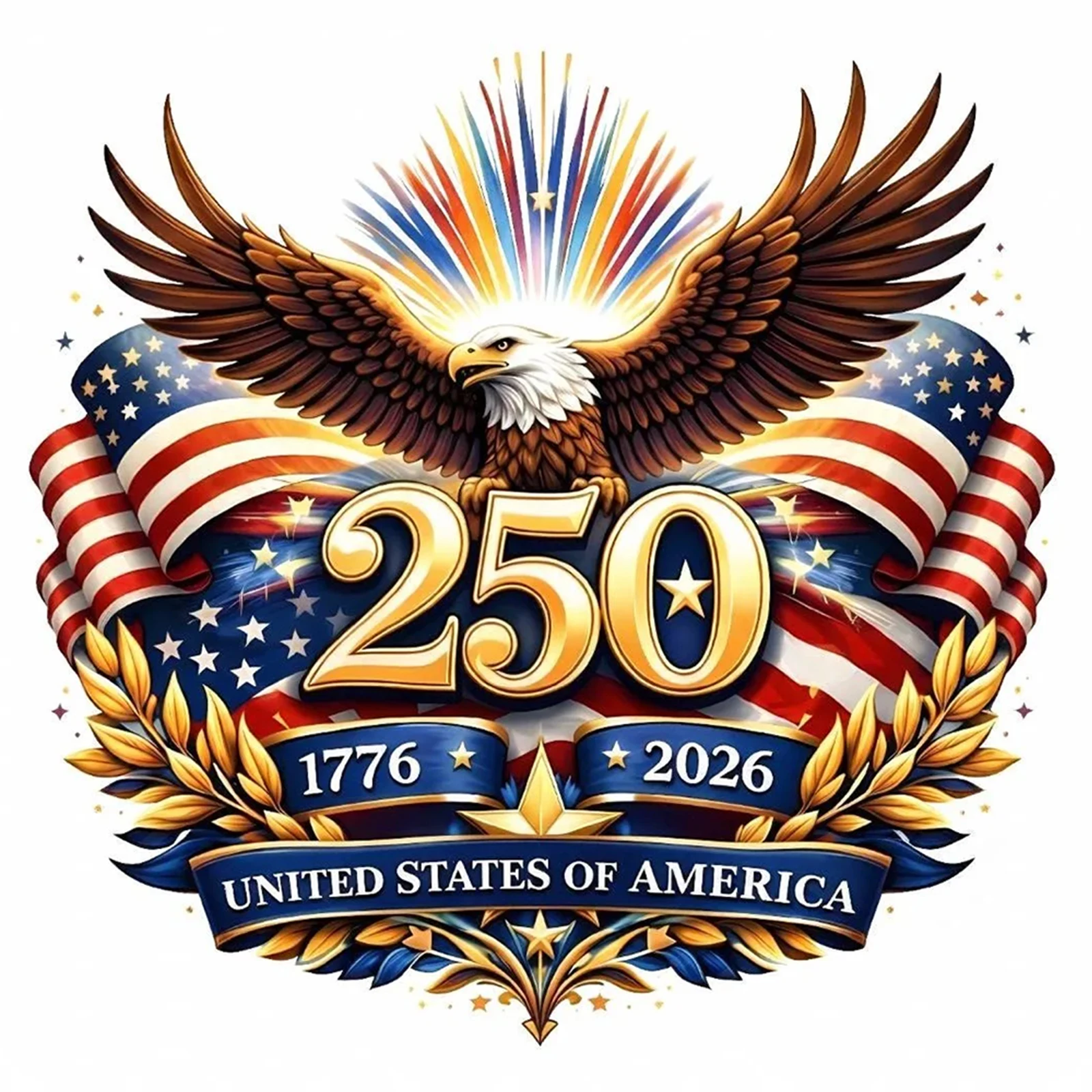 

America 250th Anniversary Full DIY 5D Round Drill Diamond Art Kits for Adults/Beginners Gift Idea Home Decor 40x40cm