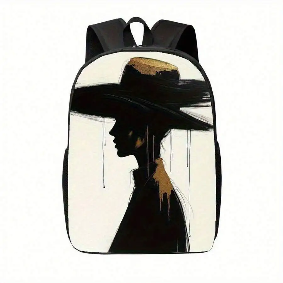 

Artistic Print Lightweight Polyester Backpack With Adjustable Straps And Zipper Closure