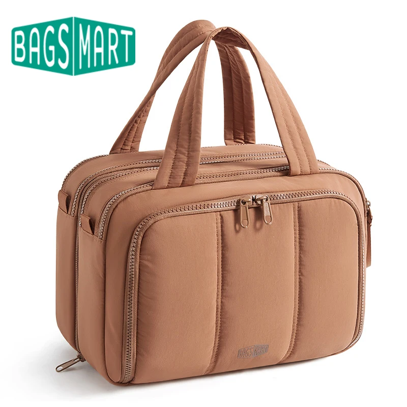 BAGSMART Hanging Toiletry Bag Waterproof Travel Organizer Multi Compartment Cosmetic Case Portable Gym Bag with Handle