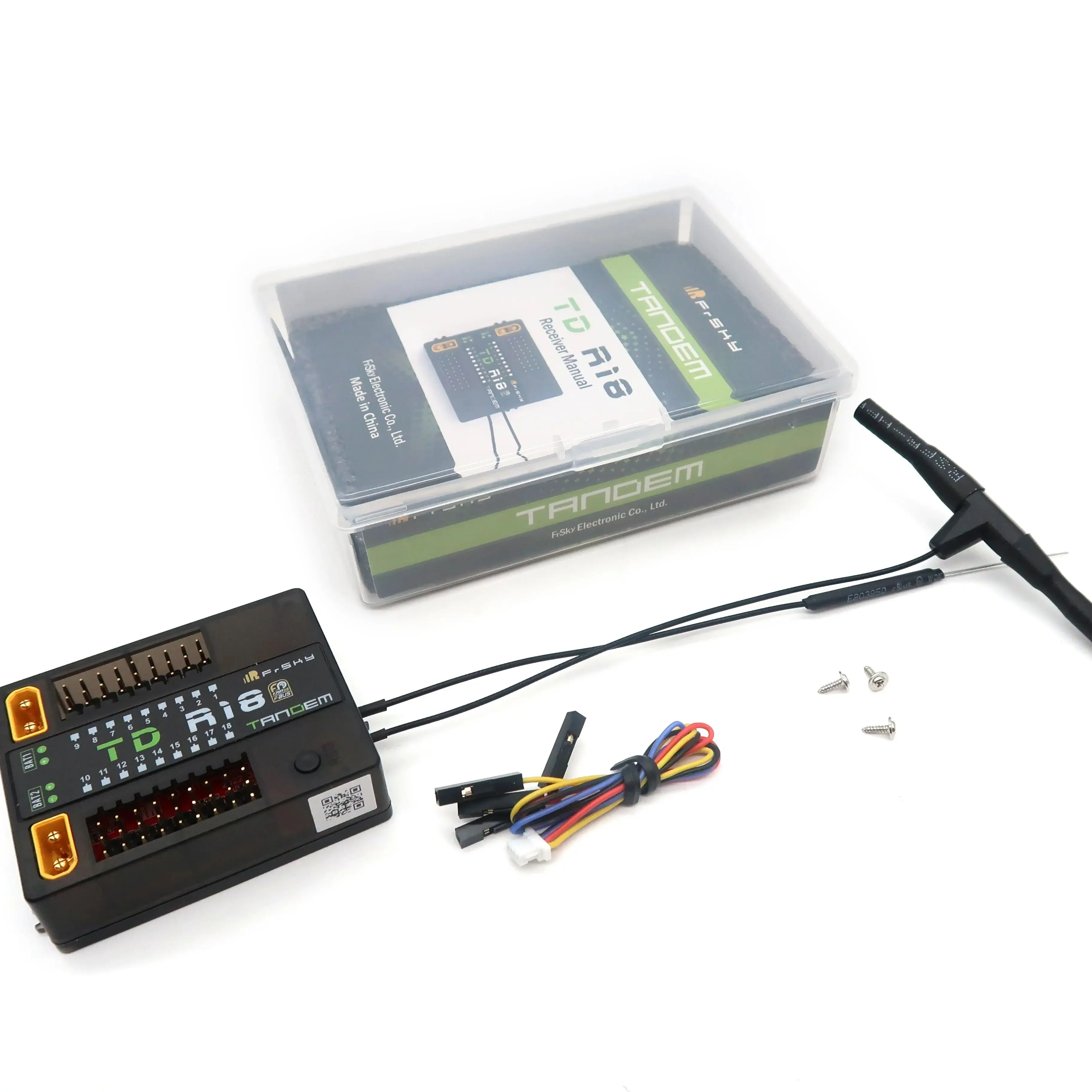 TD R18 OTA 2.4G 900M 18CH Tandem Dual-Band Receiver FrSky Low Latency Long Range Built-in Power Switch Current FPV RC