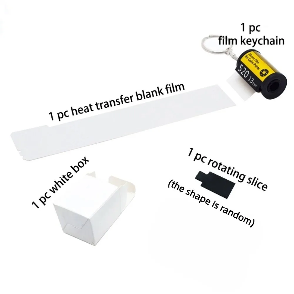 

Dye Sublimation Heat Transfer Printing Keyring DIY Creative Blank Camera Film Keychain Double Sides Record Life