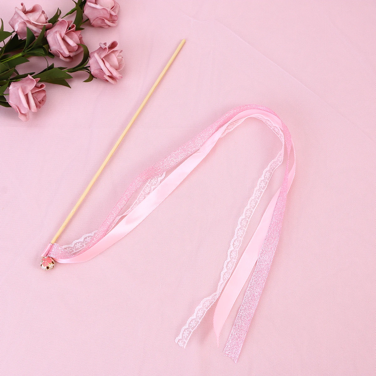 

20pcs Wedding Silk Lace Fairy Stick Bells Streamers Party Ceremony Reception Stage Sports European Holiday